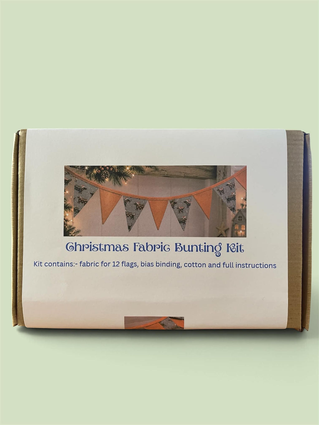 Christmas Fabric DIY Bunting Kit - sausage dogs in jumpers