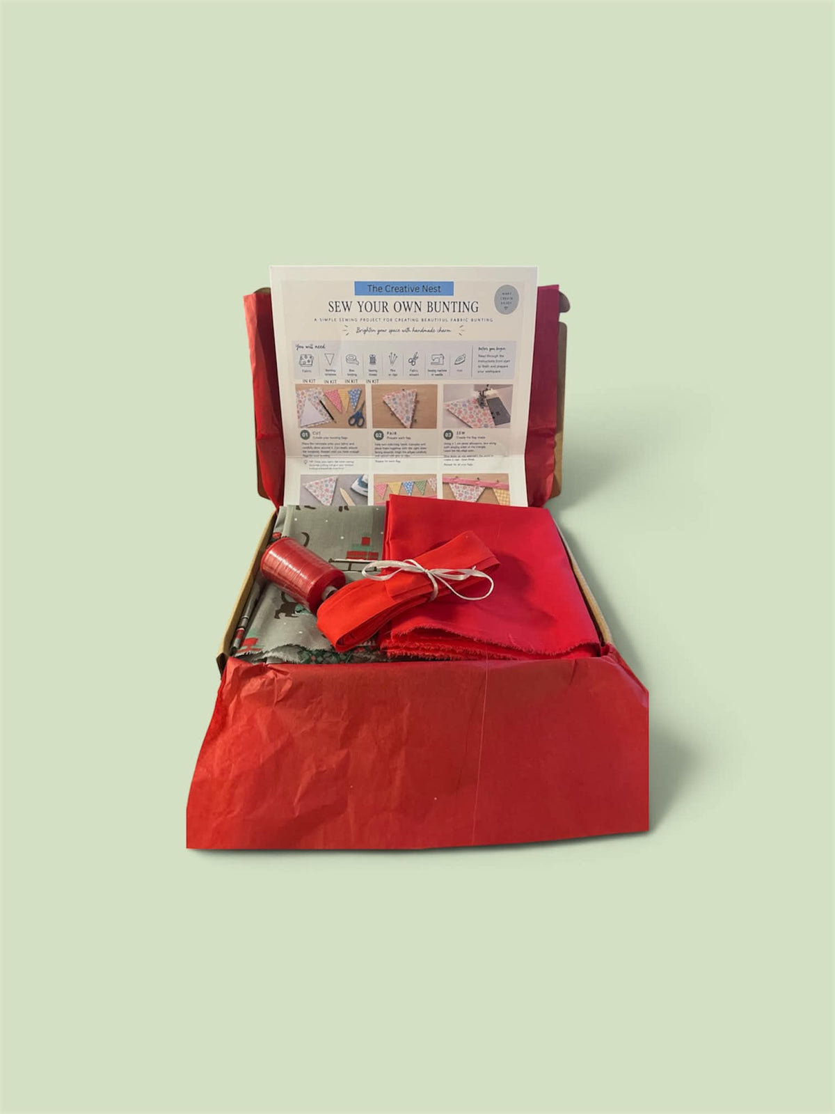 Christmas Fabric DIY Bunting Kit - sausage dogs in jumpers
