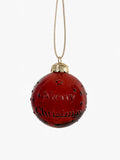 Recycled Glass merry Christmas Bauble - red