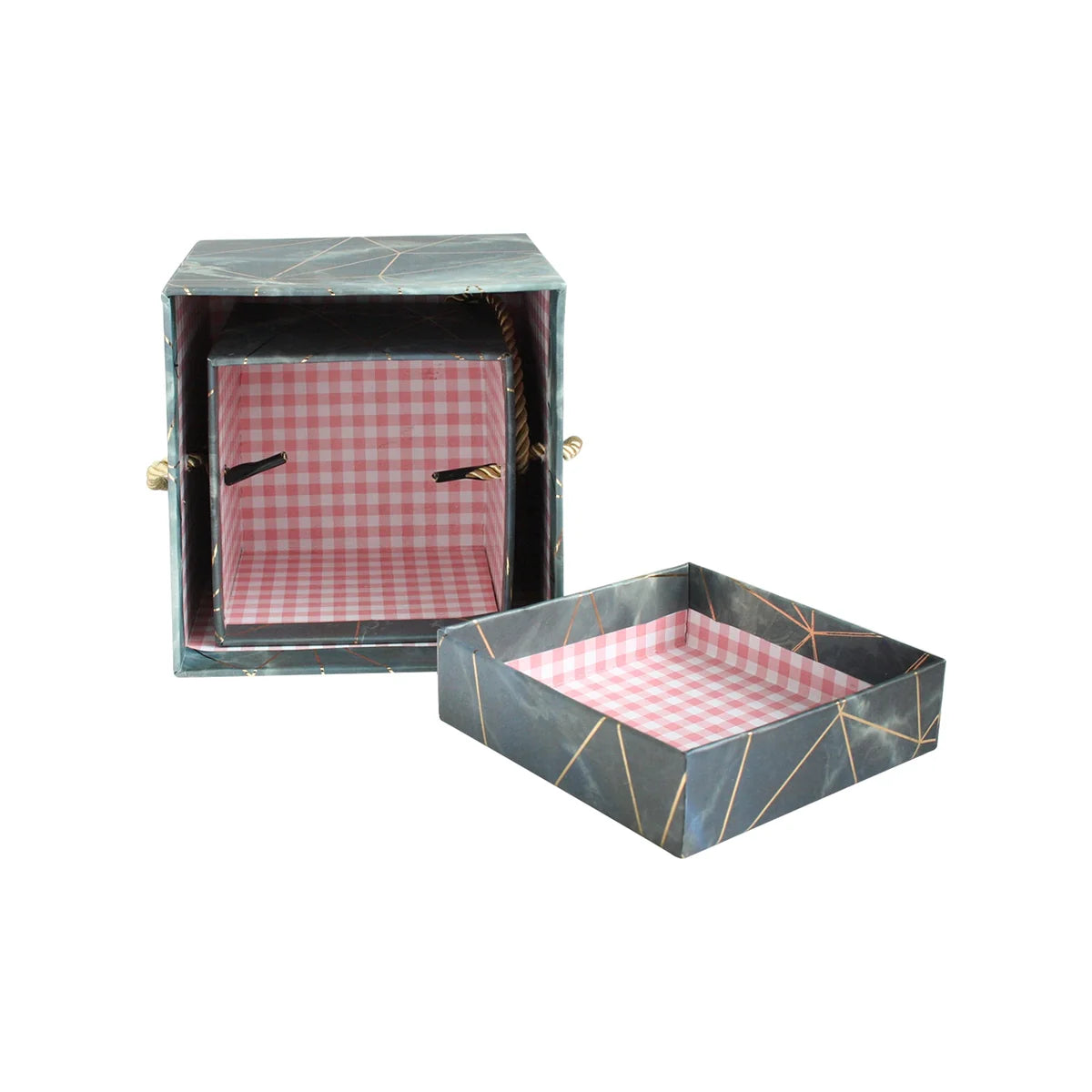 Elegant Marble Patterned Gift Boxes - Set of 2