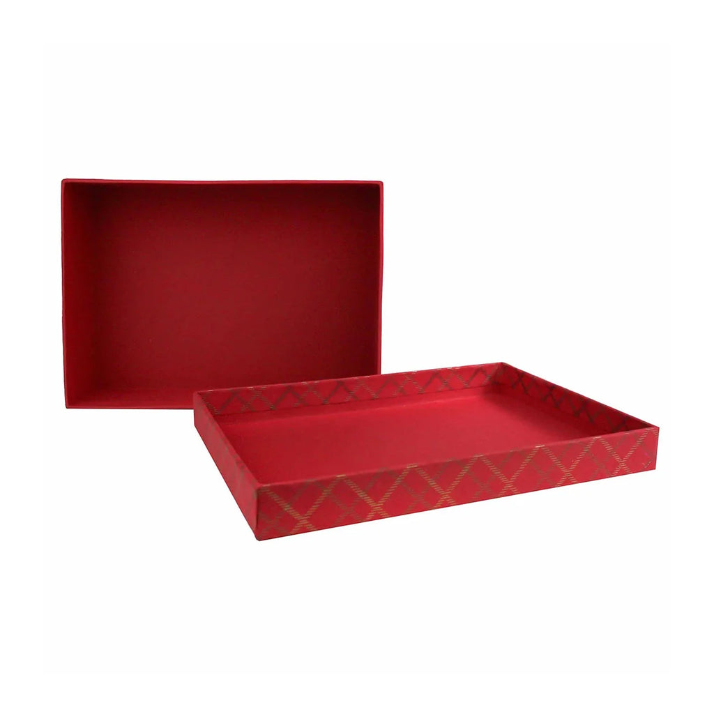 Handcrafted Chequered Green or Red Gift Box