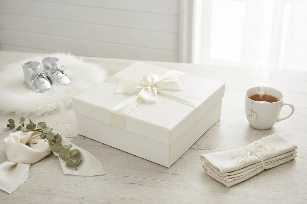 Luxury Square Rigid Ivory Gift Boxes - set of 3
