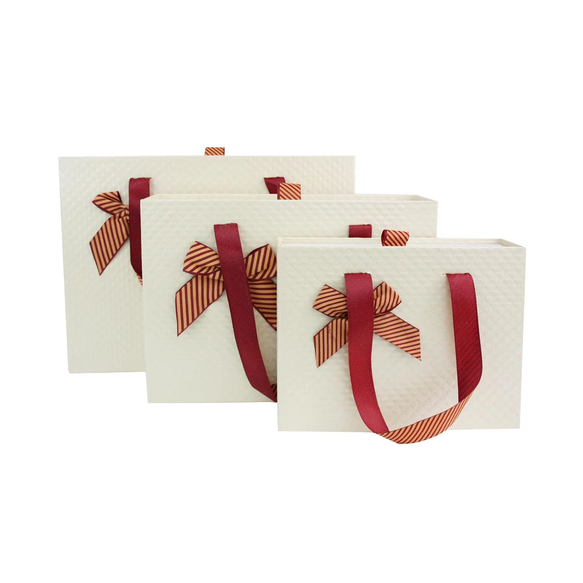 Luxury Cream Textured Drawer Gift Boxes - Set of 3