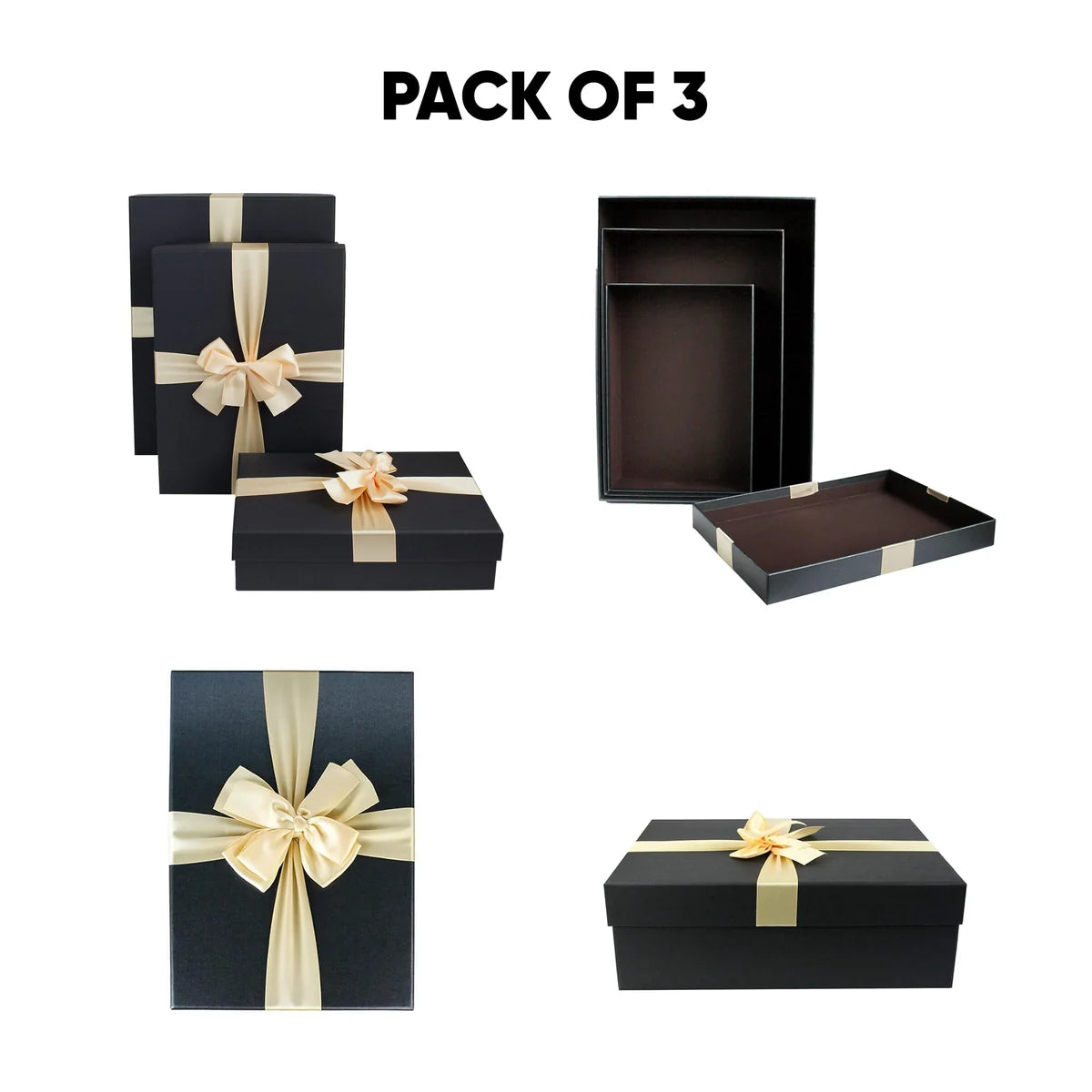 Luxury Black Gift Boxes - Set of 3