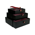 Luxury Black Textured Drawer Gift Boxes - Set of 3