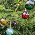 Recycled Glass Snowflake Baubles - various colours